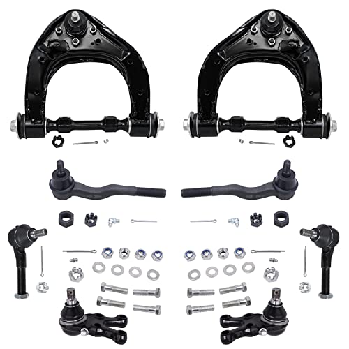 Image of Detroit Axle -8pc Front End Suspension Kit for 1994-2000 Mitsubishi Montero 1997-2004 Montero Sport 2 Upper Control Arms w /Ball Joints 2 Lower Ball Joints 4 Inner Outer Tie Rods 1998 1999 Replacement