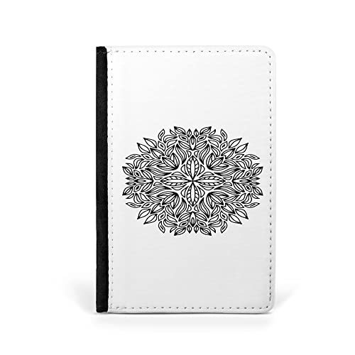 Black & White Floral Mandala 2 Flip Wallet Travel Passport Id Holder Itinerary Organizer Cover #TOP1