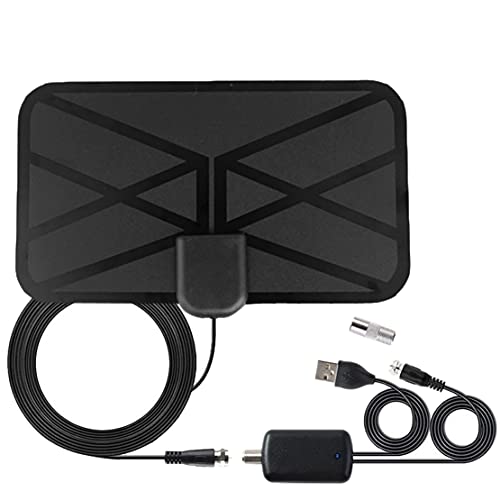 Xnuiasqe Antena de TV de 25DB, Antena Interior Digital HD de Alcance de 1500 Millas Compatible con Antena HDTV para Interiores de Televisores 4K 1080P y Anteriores