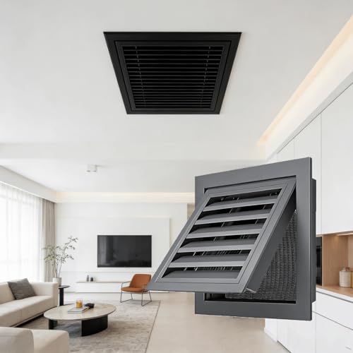 Gray (Duct Opening) Air Vent Cover for Wall or Ceiling, 14x32in Return Air Grille with Filter Grid, Vent Cover Grille, Cold Air Intake Grille, Return Vent Cover