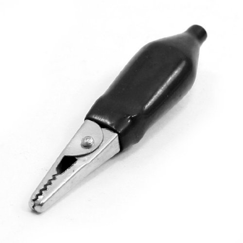 Aexit Black Soft Electrical Testing Plastic Insulated 4cm Metal Electric Voltage Testers Alligator Clips