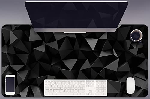 Sous-main de bureau grand format contre les rayures tapis vinyle abstraction noire