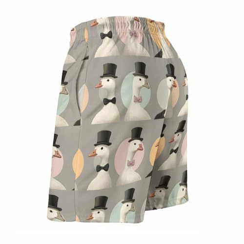 Cool Gentleman Goose Print Mens Swim Trunks, Quick Dry Swim Shorts with Mesh Lining Swimwear Bathing Suits4