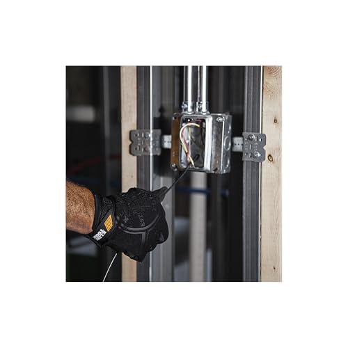 Klein Tools 40232 Wire Pulling Gloves, Extra Grip Work Gloves with Thumb Reinforcements and Grip Patches on Palm and Fingertips, Medium