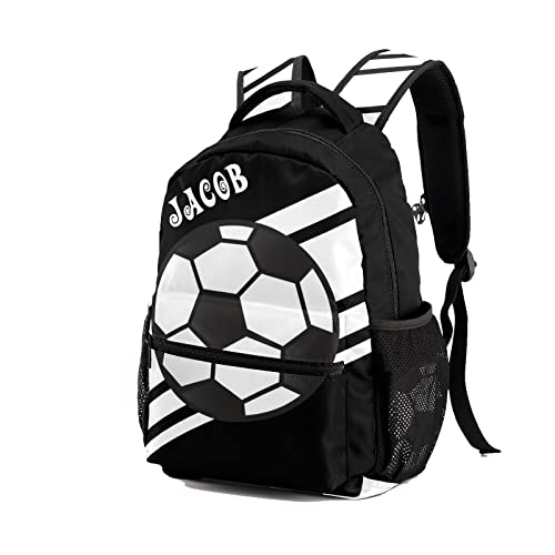 Soccer Sports Black Personalized Kids School Backpack Custom for Boys Girls Primary Daypack School Bookbag Travel Bag2