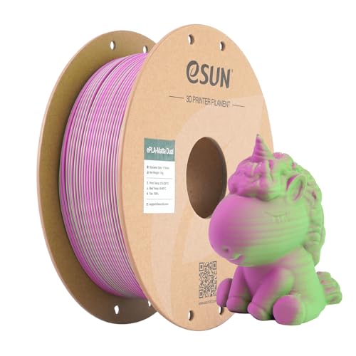 eSUN Matte Dual Color PLA Filament 1KG, Shine-Free & Frosted, Green Pink