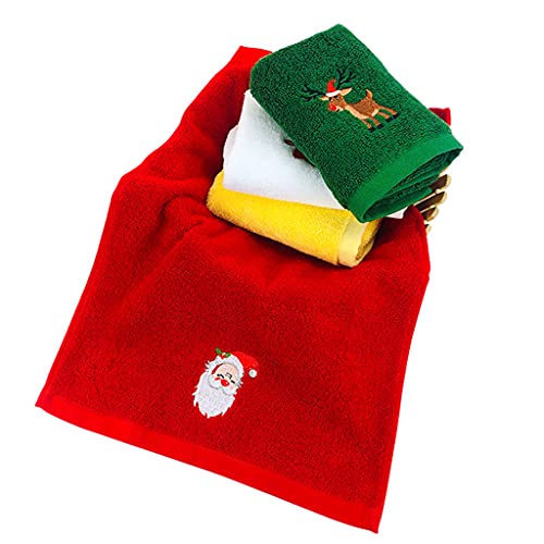 Stebcece ✪ Christmas Hand Towel Washcloth 13 X 18 Inch 100% Pure Cotton Towels Bathroom Decorative Dish Towels Santa Claus Pattern Design Travel Gift #TOP1