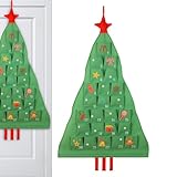 Bolsas reutilizables de tela con forma de árbol de Navidad de 24 días, pared