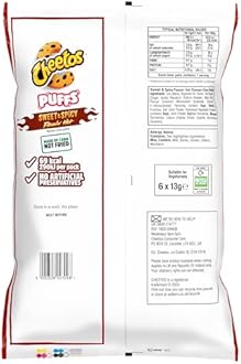 Cheetos Puffs Sweet and Spicy Flamin Hot Multipack Crisps 6x13g (Pack of 4)