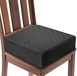 COMFORTANZA Booster Cushion for Adults - 16x16x5 Medium-Firm Seat Cushion for Home, Office, Car - Washable Velvety Cover with Waterproof Layer & Non-Slip Base - Comfort & Back Pain Relief - Black