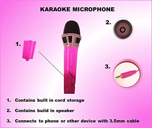 Microphone for Karaoke Machine with Built in Speaker and Cord Storage, Plug-in Microphone for Karaoke, Works with Phone, Karaoke Machine and Other Devices image 3