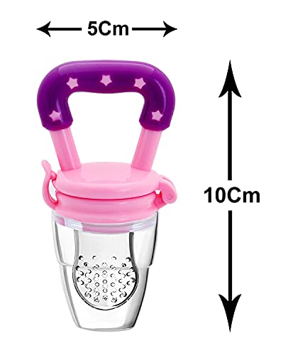 Image of Baby Feeding Set: 3-Piece Silicone Baby Fruit Nibbler & Feeder, Heat Sensor Spoon (Multicolor)