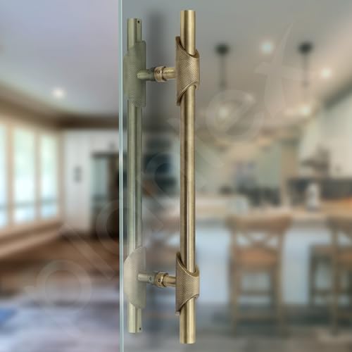 Image of Plantex Heavy Duty Main Door Handle /18 Inch Door Handle for Main Door /Pull-Push Door Handle for Glass & Wooden Door /3 Years Warranty Pack of 1 (S-120-Brass Antique)