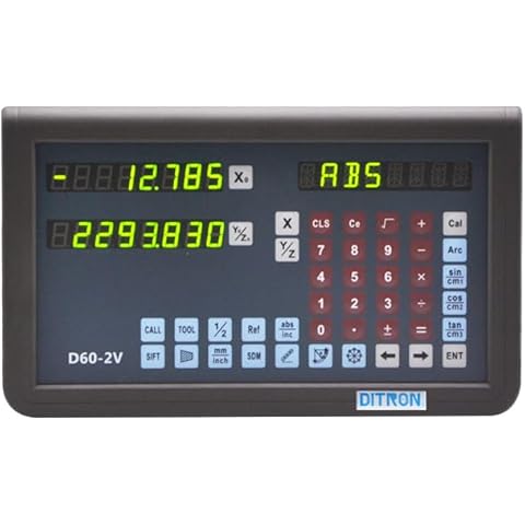 Ditron 2Axis DRO Digital Readout Display Screen Metal Casing Multi-function for Linear Scale Magnetic Scale Rotary Encoder Lathe Milling Bridgeport Knee Milling Drill Machine Cover