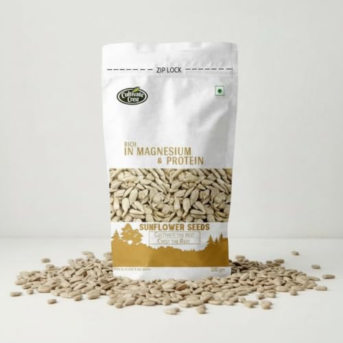 Image of Cultivate Crest Organic Sunflower Seeds 200g | 100% Natural & Raw Sunflower Seeds | Rich in Plant Protein, High Fiber & Magnesium | Natural Superfood Snack | Vegan Friendly | High Protein Seeds
