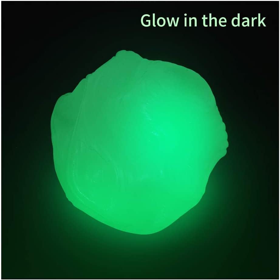 Dog Ball Toys, Durable Solid Rubber Balls Glows in The Dark Erratic Dog Ball for Indoor Outdoor Fetch, Agility Training, Floats on Water (Glow in The Dark Ball 4 Packs)