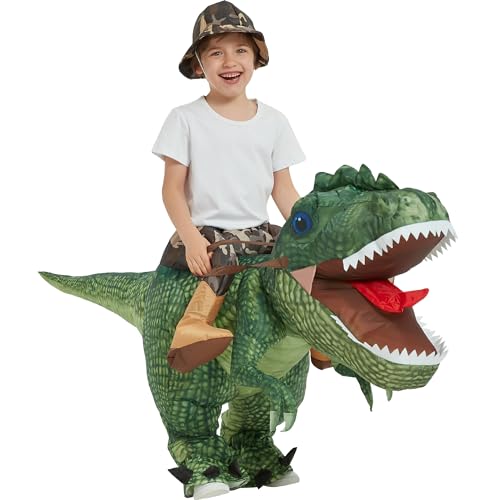 One Casa Inflatable Dinosaur Costume Riding T Rex Air Blow Up Funny Party Halloween Costume For Kids thumb #3