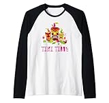 design retrò tiki bar tiki time maglia con maniche raglan