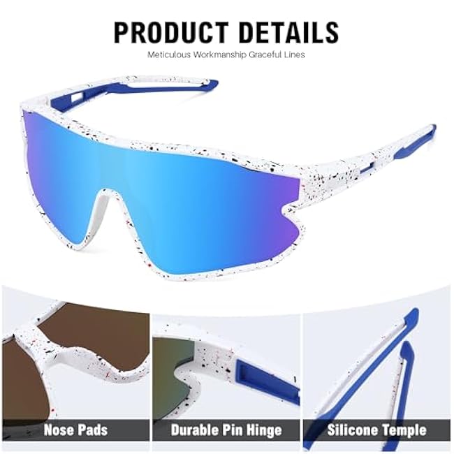 MARIDA Kids Sunglasses Youth Baseball Sun Glasses, UV400 Protection Sports Cycling Glasses for Youth Boys Girls 10-16