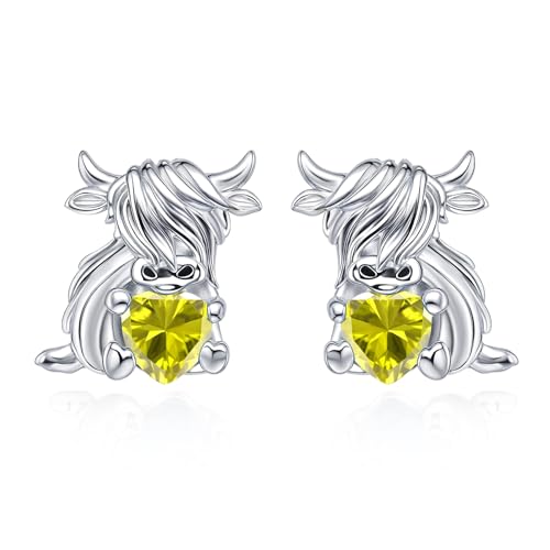 Highland Cow�C�������O �����p 925�X�^�[�����O�V���o�[ �X�R�b�g�����h�n�C�����h���X�^�b�h ��h���� �n�C�����h���W���G���[ �a�����v���[���g ���� �� �� �ޏ�, �X�^�[�����O�V���o�[, �����y���h�b�g