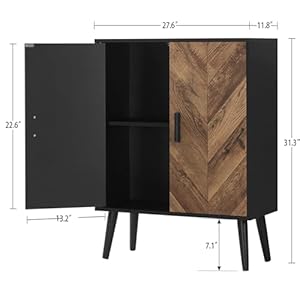 Iwell storage cabinet with adjustable shelf doors entryway cabinet accent cabinet for living room dining room entryway black  urban country home decor
