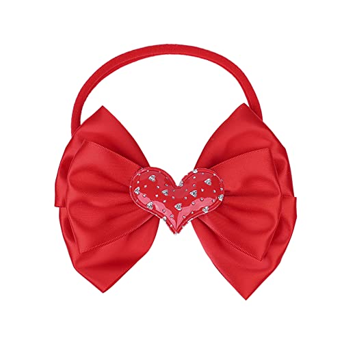 Red Headband Bow Baby Girls Band Bowknot rose Heart-shaped headband <131> (A)2
