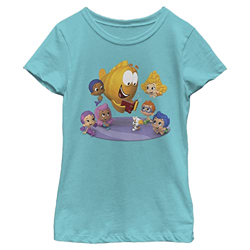 Nickelodeon Bubble Guppies Listening to Mr. Grouper Read Girls Short Sleeve Tee Shirt