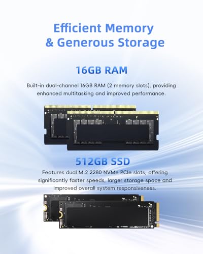 Mini PC, AMD Ryzen 5 3500U (Beats N150/3300U/3200U), 16GB RAM 512GB SSD, Windows 11 Desktop Computers Home Office Business Students, USB-C, Triple 4K Display, HDMI, DP, WiFi, BT - Image 5