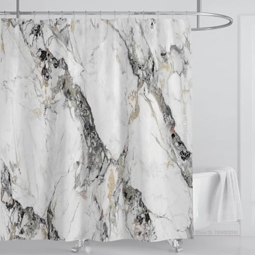 EIWAXU Wasserdichter Duschvorhang mit Marmor-3D-Effekt 135x200cm/Breite x Höhe Wasserdicht für Badezimmerdekor, Bedruckt für Badewanne, Badezimmer, Duschvorhang, 70 x 140 cm, Teppich
