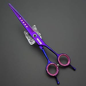 7.0 inches Professional Dog Grooming Scissors Set Straight & thinning & Curved & chunkers & comb 5pcs in 1 Set for left-handed & right handed