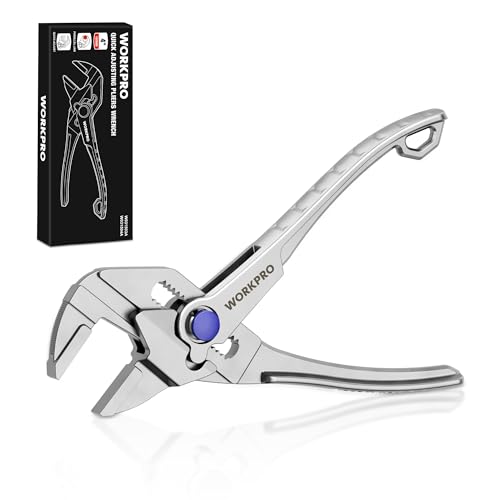 WORKPRO 100 mm Mini-Zangenschlüssel Verstellbarer Zangenschlüssel EDC Ratschenfunktion selbstjustierende Backen max. Spannweite 20 mm Doppelgriff für kraftsparendes Arbeiten