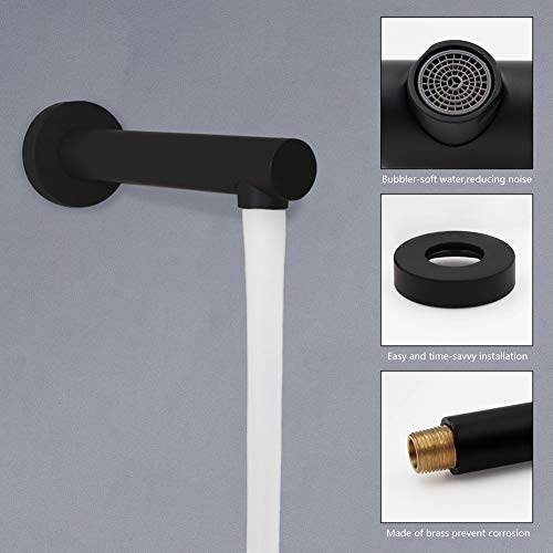 Juego de Duchas para Bañera con Salida para Bañera, Grifo Negro para Bañera y Ducha con Cabezal de Ducha Lluvia de 12 Pulgadas y Ducha de Mano, Kit de Acabado para Bañera y Ducha de 3 Funciones con Válvula de Instalación Empotrada miniatura 5