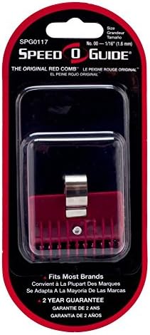 Speed O Guide Universal Clipper Red Comb Attachment 1/16" No #00 Barber Salon by Speed O Guide