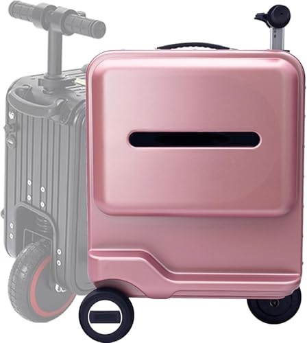 Electric Luggage Scooter For Travel Rideable Luggage with TSA Lock, Expandable Fashionable Hard Shell Suitcase,Safety Anti-theft Luggages, Suitable for Air Travel and Vacation (pink)