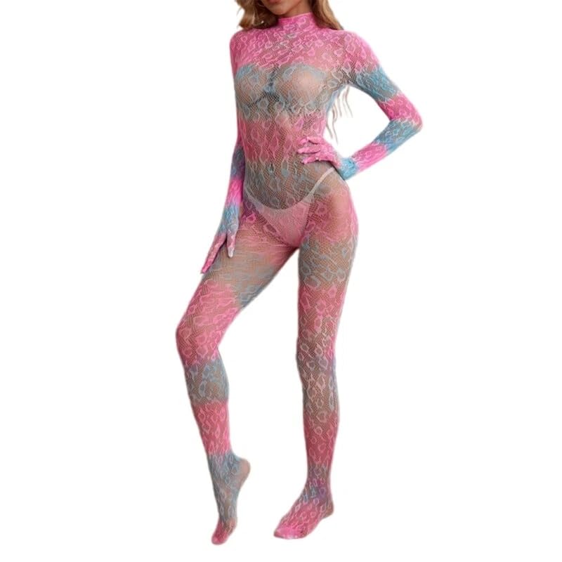 Image of GirlFriend Lingerie Lovely Deep V Neck Teddy Babydoll Mesh Nightwear for Women Mesh Badydoll Fishnets Dresses See Through Gown Lingerie Chemise Bodysuit One Piece Transparent