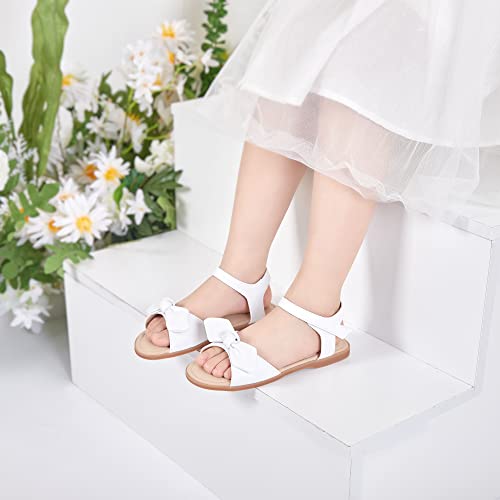 Image of Felix & Flora Toddler Girl Sandals -Flower Girl Dress Shoes Open Toe Little Kid Flats