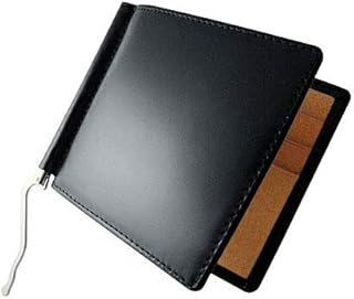 [モモ] 二つ折りカードケース(マネークリップ付) 短財布 ブラック 馬革 コードバン 水牛革 バッファロー レザー AN-1029BK