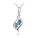 Produktbild Crystals from Swarovski Blau Simulierter Aquamarin Halskette Anhänger 18 kt Weiß Vergoldet für Damen 45 cm