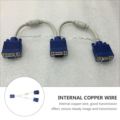 Adaptador divisor VGA de cobre con transmisión estable para conectar dos monitores 3