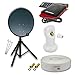 Produktbild PremiumX Camping Satelliten-Komplettanlage 60cm Antenne Anthrazit SAT Single LNB Dreibein Stativ TV Kabel DVB-S2 HD Receiver