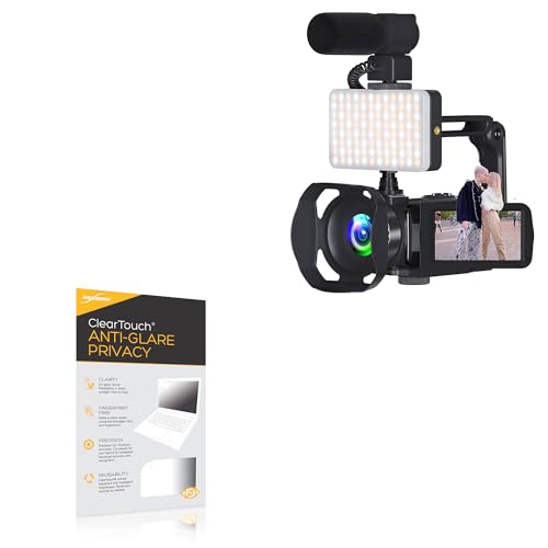 BoxWave Screen Protector Compatible With VETEK Video Camera 8k Camcorder (A06) - ClearTouch Anti-Glare Privacy (2-Pack), Privacy Screen Protector Flexible Film Anti-Glare