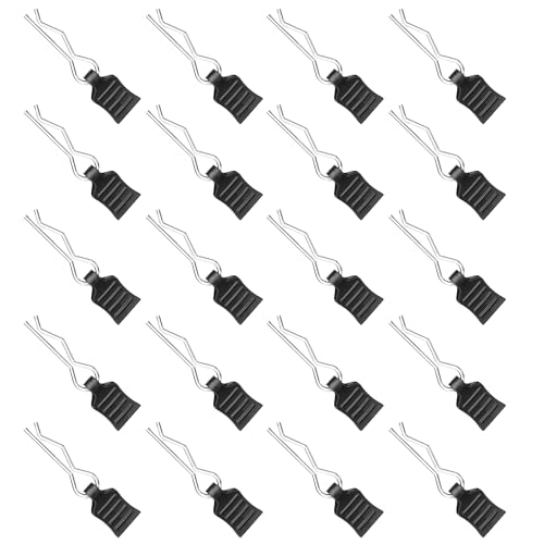 sdhiiolp 20 Stücke RC Karosserie Clips Deerc Ersatzteile mit Aufreißlaschen RC Car Clips RC Körper Shell Pin Bent Springy R Pins 1/10 1/12 1/16 Karosserieklammern Deerc Esatzteile Schwarz