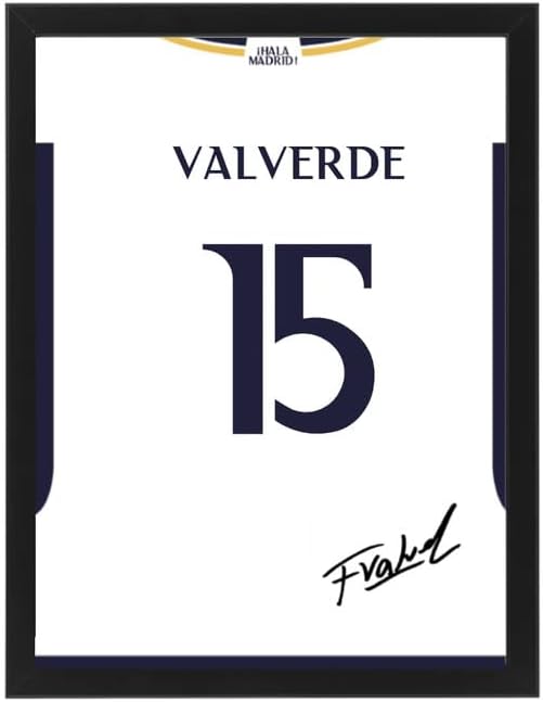 Federico Valverde Real Madrid Autographed Jersey 2023-24 Poster with Frame 30x40 cm Multicolour BMH9616