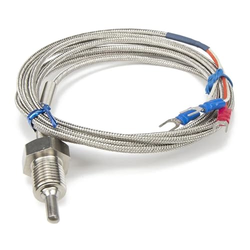 Sensor de temperatura RTD PT100 con sonda de 30 mm y cable metálico de 2 m