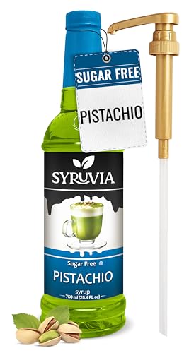 Syruvia Sugar Free Pistachio Syrup, Flavored Syrup for Lattes, Drinks,