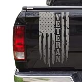 Veteran Vietnam Retired Distressed American USA US Flag Truck Tailgate Vinyl Decal Compatible with M