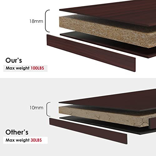 4 Shelf Wood Bookcase Freestanding Display Shelf Adjustable Layers Bookshelf For Home Office Library Small Narrow Space(24.4W X 11.6D X 55.9H Inch,Mahogany,4-Layers) #TOP5