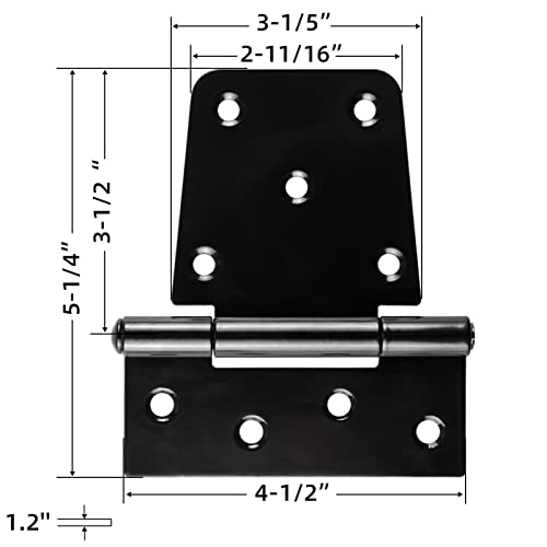 Heavy Duty Gate Hinges 3.5 Inch 4 Pack, Black Iron Door Hinges For Shed Barn Wood Fence Gate (Included Screws) #TOP1