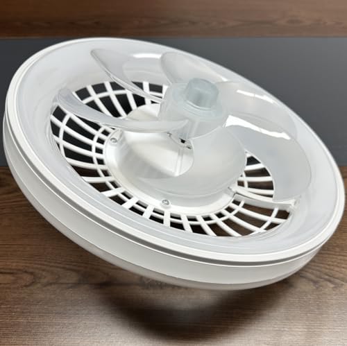 Mefine Ventiladores de techo E27 zócalo con luz (batería no incluida) (blanco)