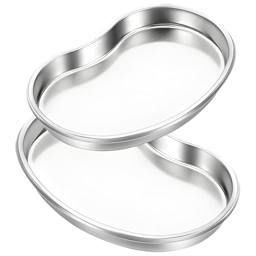 2 Pezzi Vassoio Portastrumenti, Piatto per Reni in Acciaio Inossidabile,Vassoi Piccolo per Strumenti per Posizionare Strumenti di Laboratorio Dentale